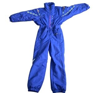 KAELIN Womens Ski Jumpsuit Snowsuit Blue Size 8 Retro Skiing 80-90's Vintage
